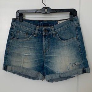 Rag & Bone Cuffed Boyfriend Shorts in Surfer Rep 26 Mid-Rise